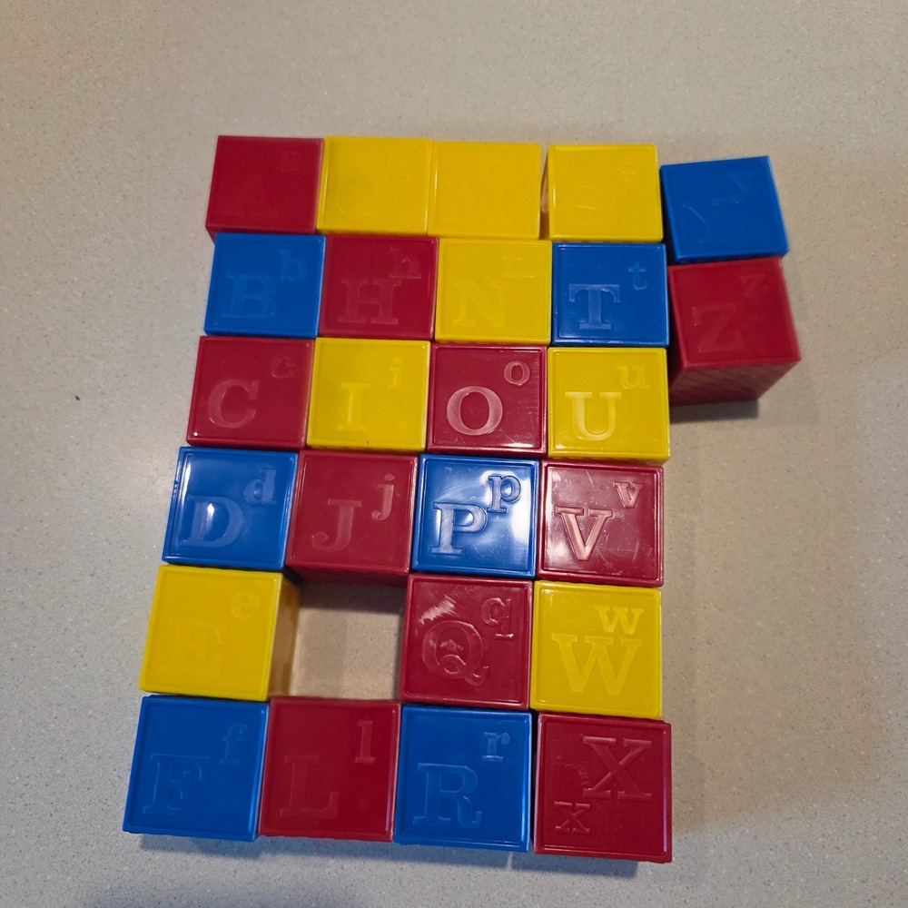 Tupperware ABC Busy Blocks Alphabet Educational Toy Set, Hidden Toy Figures READ
